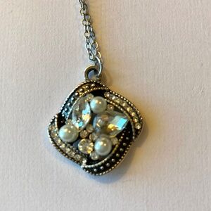Fashion Pendant with Rhinestones & Faux Pearls